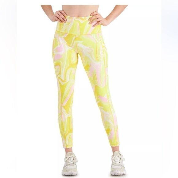 ID IDEOLOGY Compression Watercolor Whirl 7/8 Leggings, High-Rise Side-Pocket 2X - Picture 2 of 7
